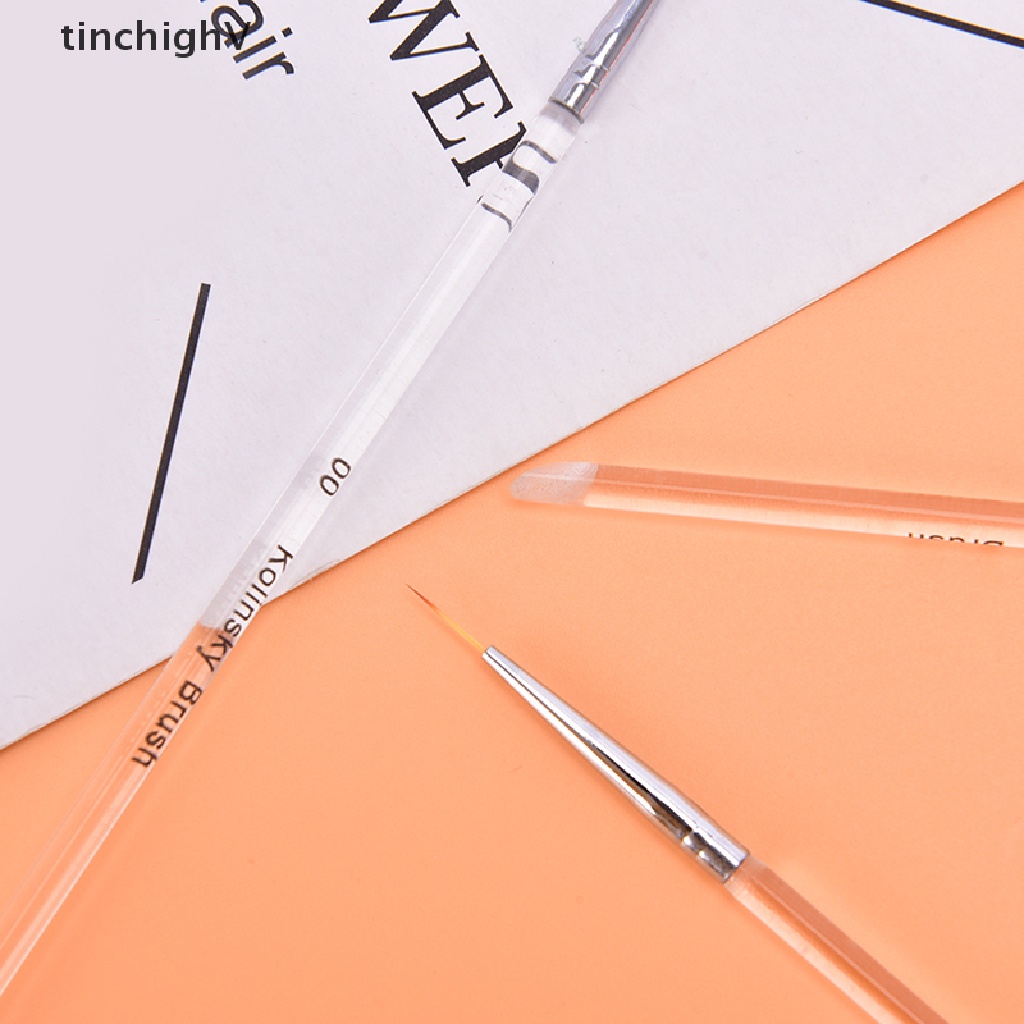 Set 3 Bút Vẽ Móng Nghệ Thuật Đường Kẻ Pha Lê Lấp Lánh