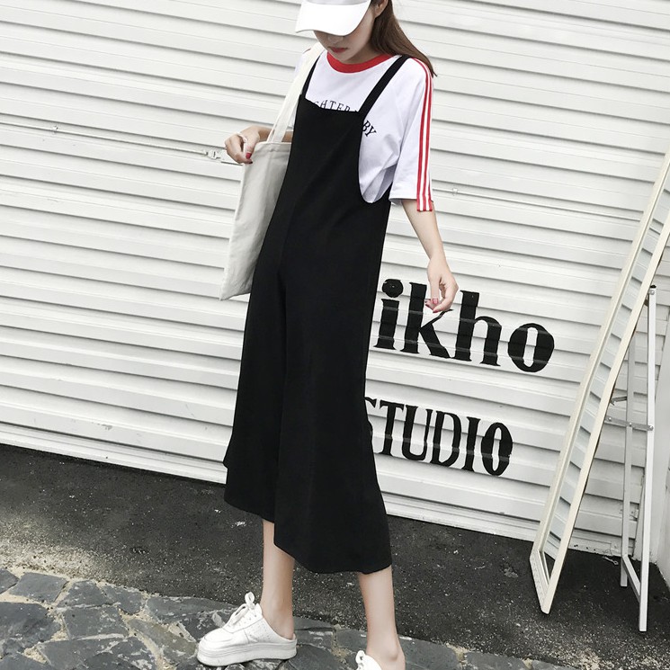 Quần Yếm Jean Màu Đen Ống Rộng Năng Động Thời Trang Cho Nữ | BigBuy360 - bigbuy360.vn