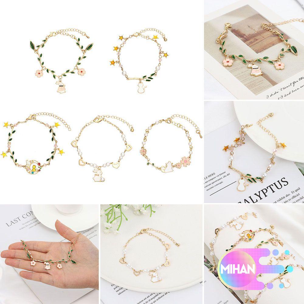 Vòng tay đính ngọc trai nhân tạo hình hoạt hình dễ thương