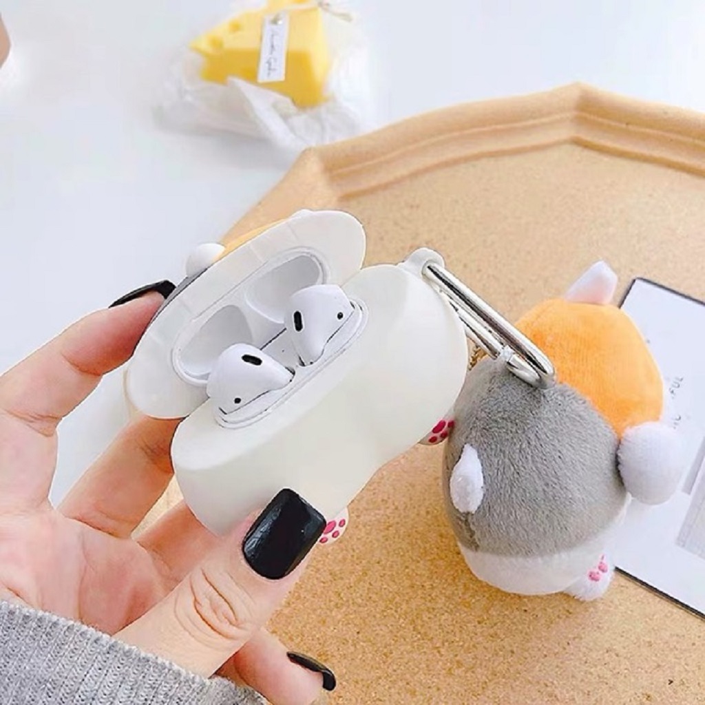 VỎ BỌC AIRPODS MÔNG MÈO TAM THỂ Case Tai Nghe Không Dây Air-pods 1/ 2/ i12/ Pro