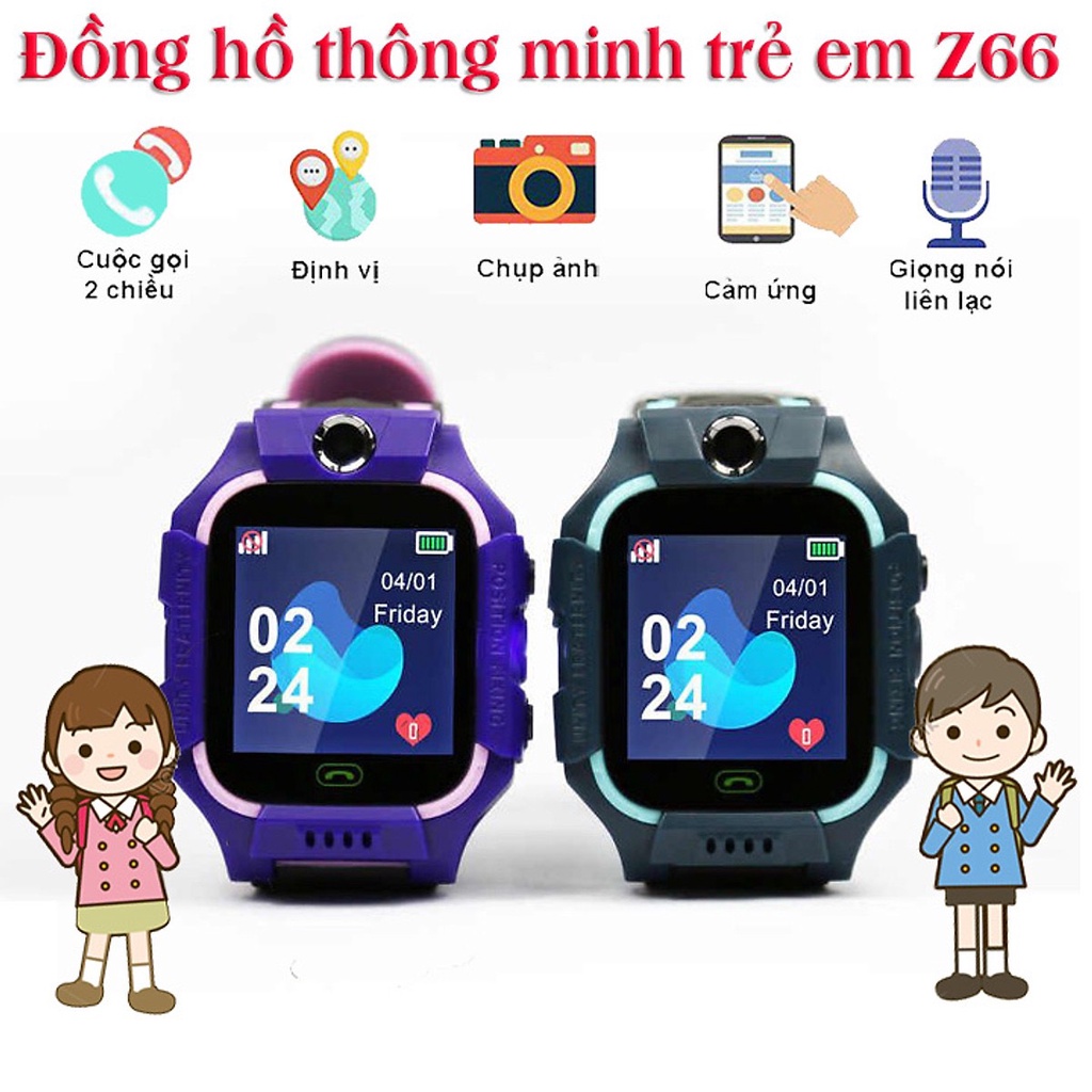 Đồng hồ thông minh Định vị Z07 Đồng hồ thông minh trẻ em định vị Có thể lắp sim nghe gọi 2 chiều Chống nước tích hợp 4G