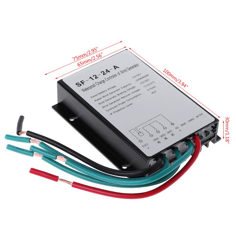 Bộ Điều Khiển Sạc Tua Bin Gió 600W 12V 24V Chống Thấm Nước Chuyên Dụng