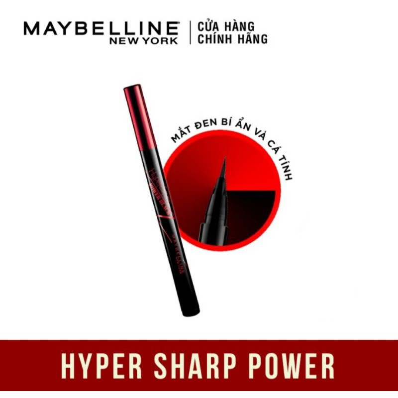 Bút Kẻ Mắt Nước Đen Tuyền Không Lem Không Trôi Maybelline NewYork HyperSharp Power (đỏ)