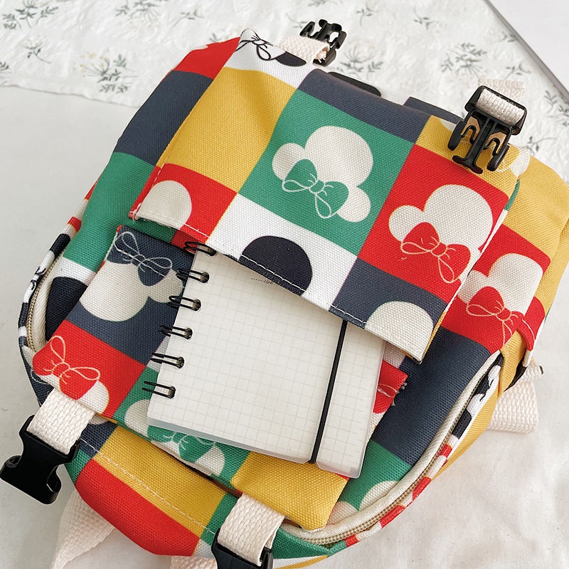 Balo canvas mini CHUWANGLIN họa tiết hoạt hình dễ thương cho nữ