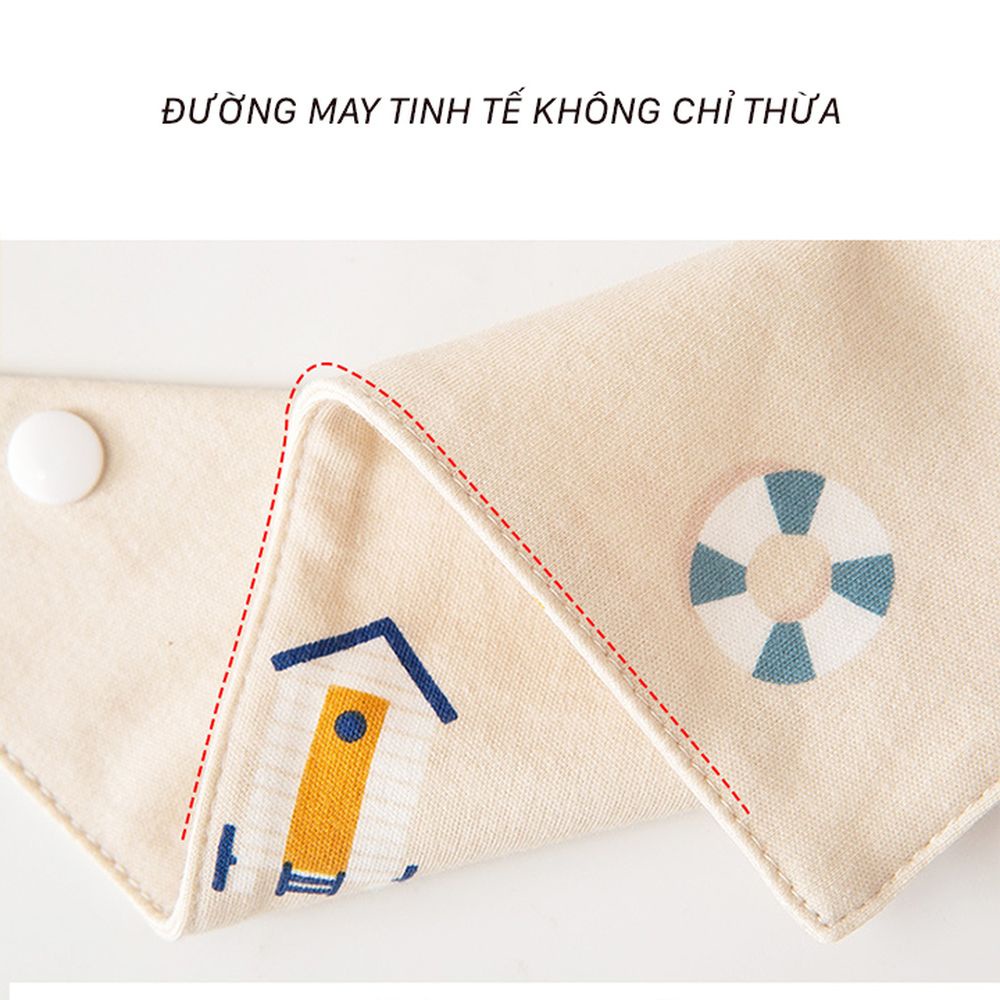 Khăn yếm tam giác cho bé chất liệu Cotton 2 lớp có cúc bấm màu sắc đáng yêu Shop Bé Titi
