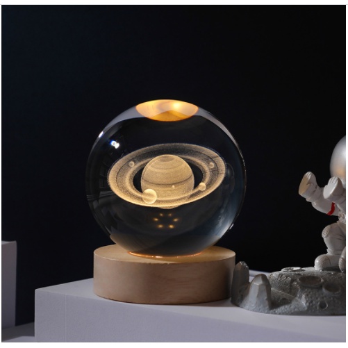 Đèn quả cầu pha lê vũ trụ trang trí bàn làm việc,phòng ngủ