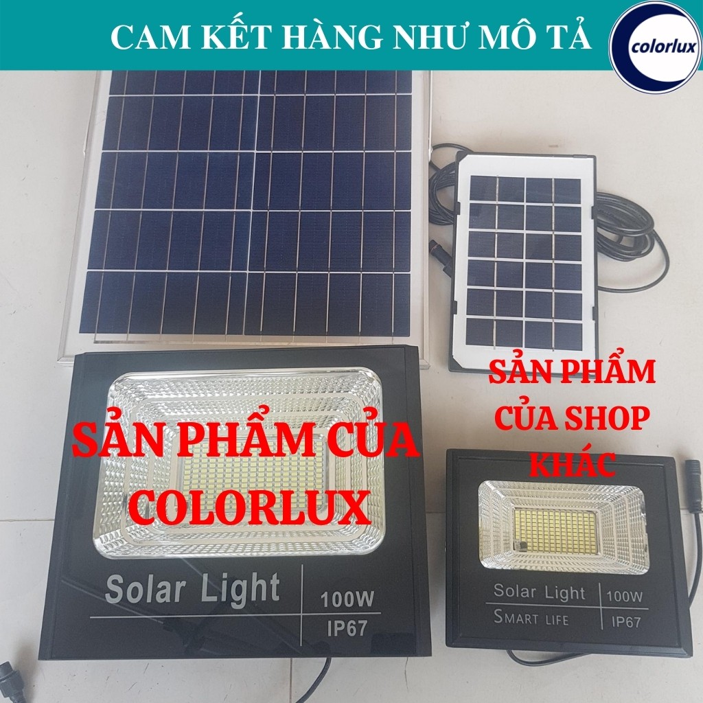 Đèn Pha đèn ngoài trời LED Năng Lượng Mặt Trời COLORLUX  chống nước IP67 Nhôm Liền Khối 300w, 200w, 100w, 60w, 30w