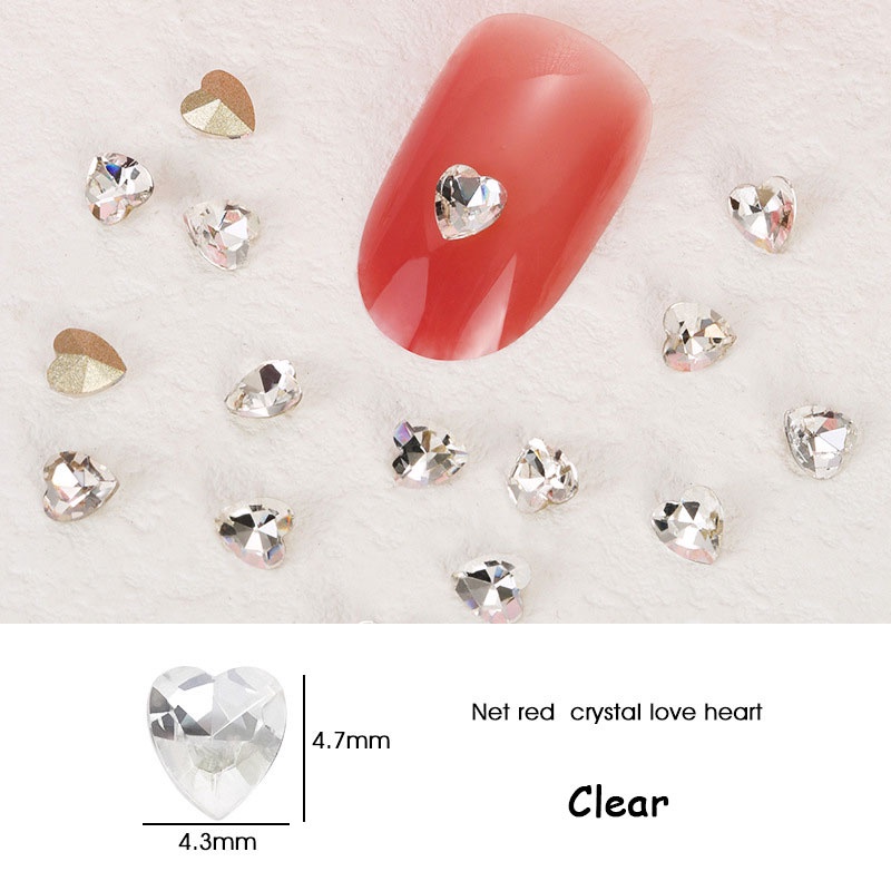 Set 10 Phụ Kiện Trang Trí Móng Tay 3D Trong Suốt Xinh Xắn