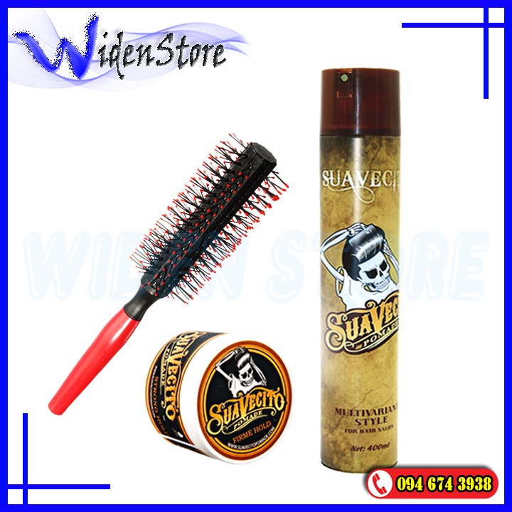 [freeship] Combo sáp vuốt tóc Suavecito Pomade và gôm xịt tóc Suavecito (tặng lược)