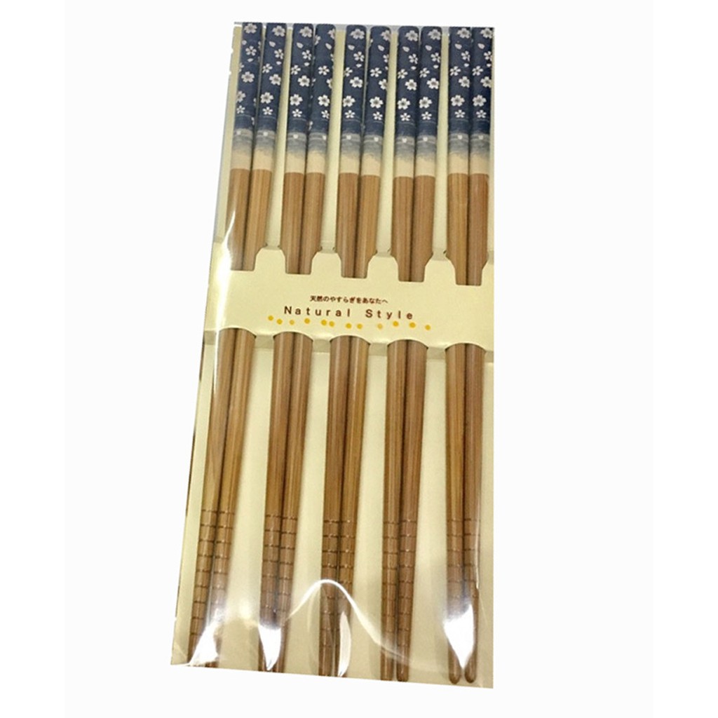 Set 5 đôi đũa hoa xanh KOKUBO Hàng nội địa Nhật Bản