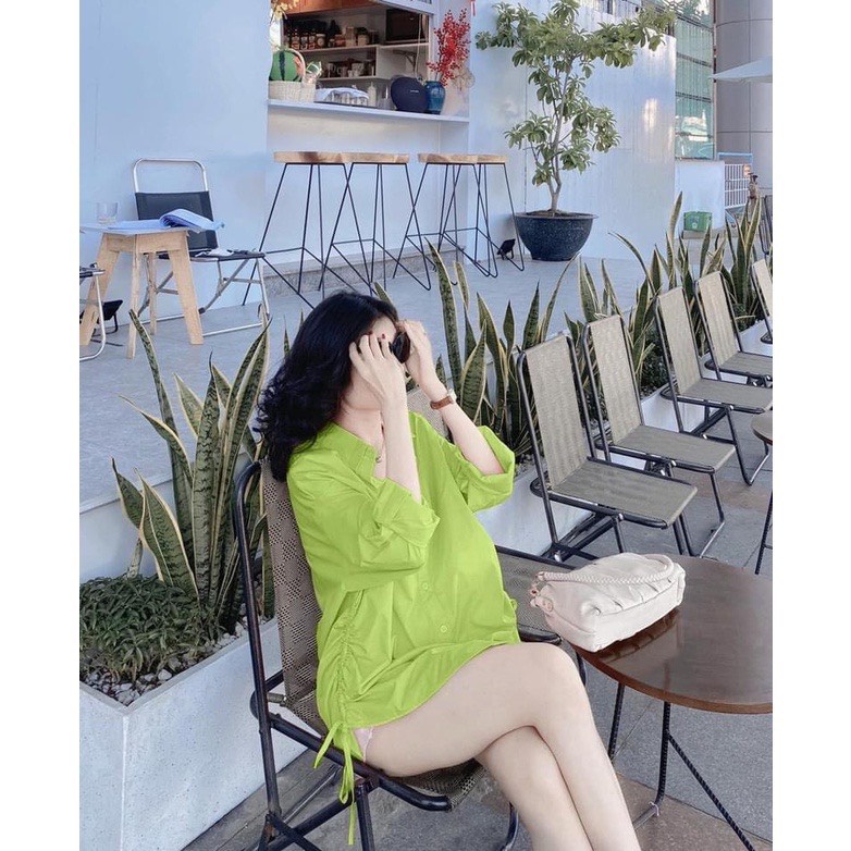 Áo sơ mi rút dây bên eo, sơ mi thiết kế Nacy Design