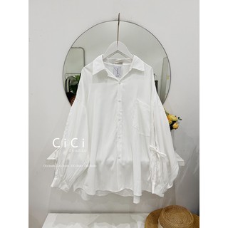 Sơmi lụa tay khoét thắt nơ CICISTUDIO