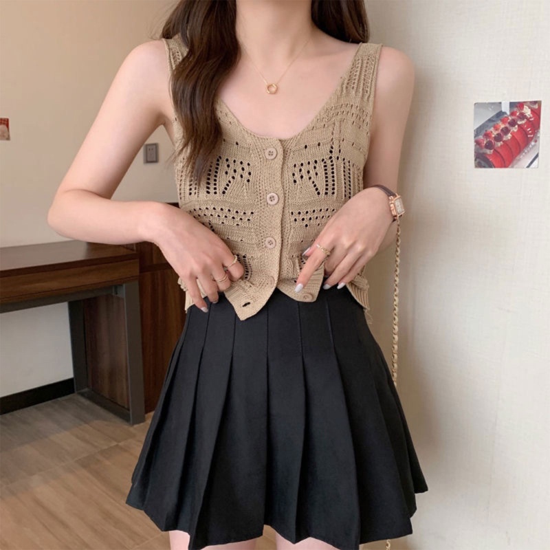 Áo Croptop Không Tay Màu Trơn Thời Trang Mùa Hè Quyến Rũ Cho Nữ