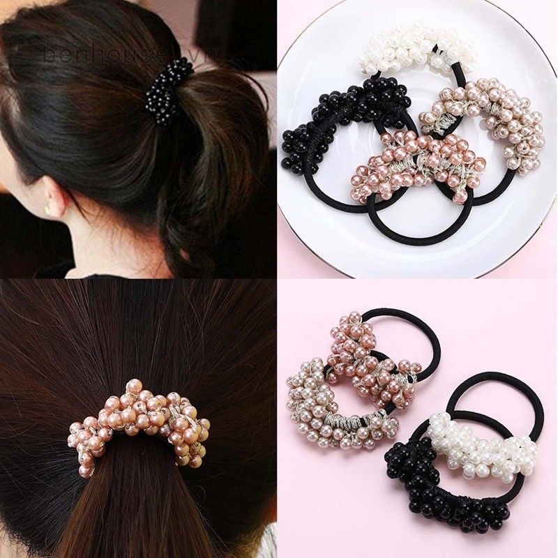 Buộc tóc đính ngọc trai nhân tạo thời trang dành cho nữ