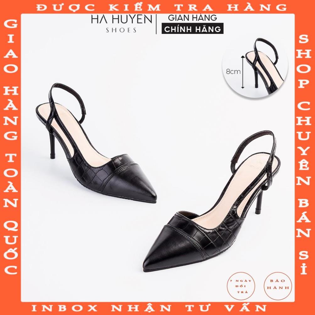 Giày cao gót nữ Hà Huyền Shoes mũi nhọn captoe quai đan hông chân gót nhọn 8 phân - CG490 - thainguyenshop