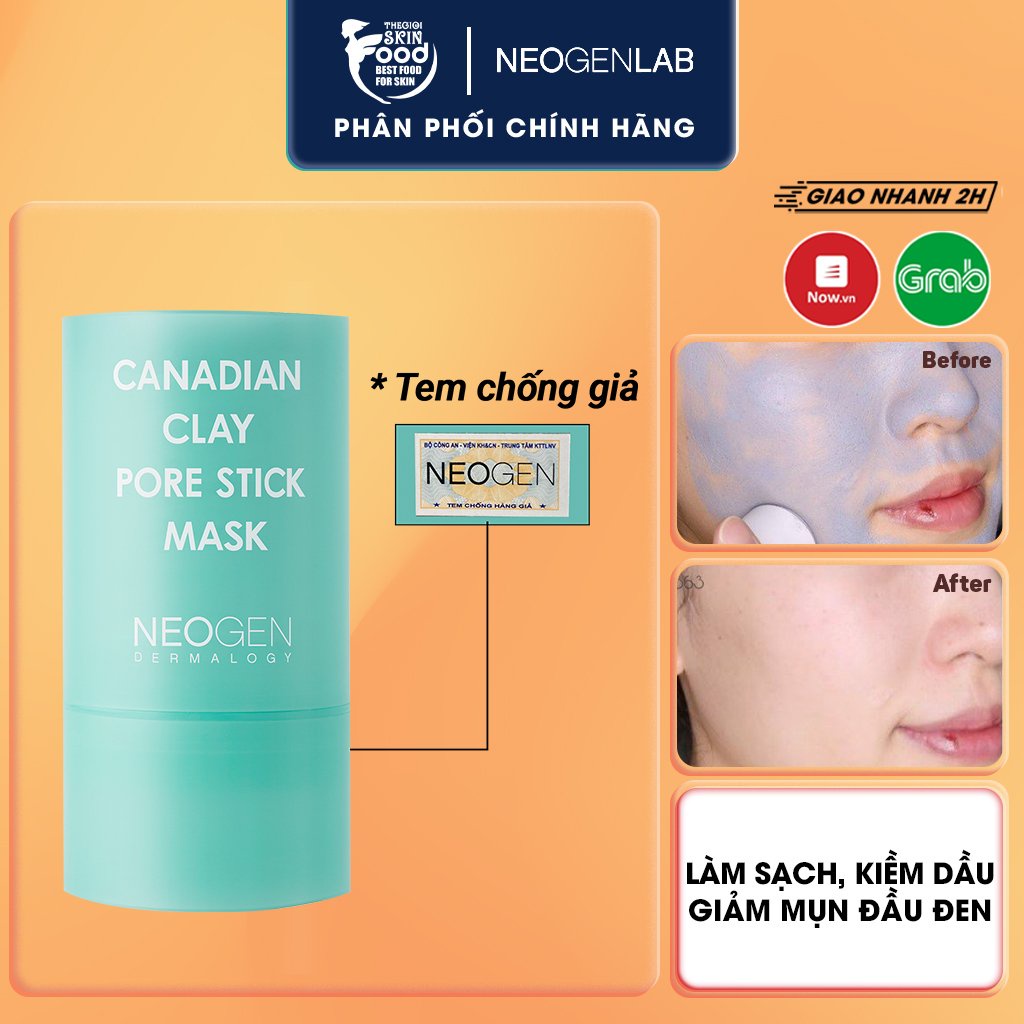 Thanh Lăn Đất Sét Giảm Mụn Đầu Đen Neogen Dermalogy Canadian Clay Pore Stick 28g