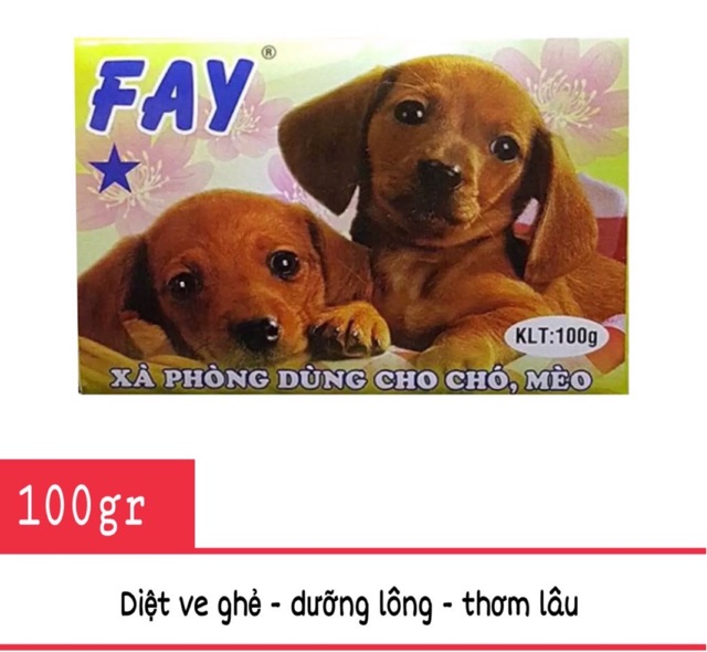 Xà phòng tắm diệt ve, bọ chét chó mèo - Fay 1 sao 100g