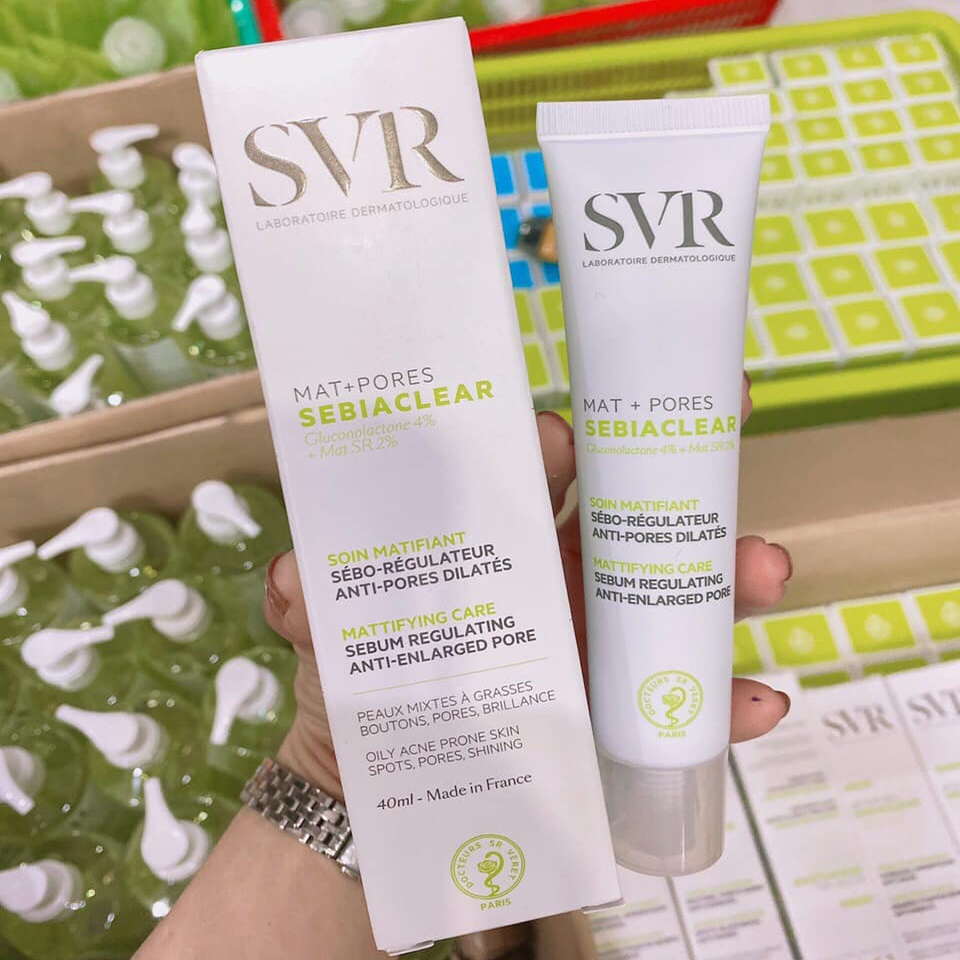 ✅ Kem Dưỡng Kiềm Dầu Giảm Mụn Và Thu Nhỏ Lỗ Chân Lông SVR Sebiaclear Mat + Pores 40ml