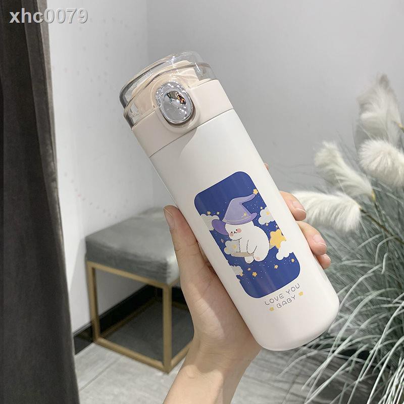 Thermos Bình Nước Giữ Nhiệt Thiết Kế Đơn Giản Phong Cách Harajuku Cho Bé Gái