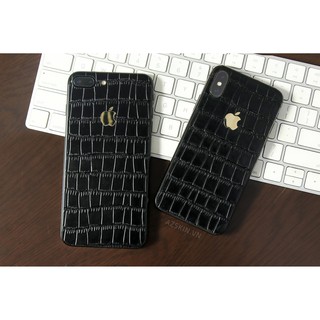 Miếng Dán Da IPhone - Vân Cá Sấu Đen