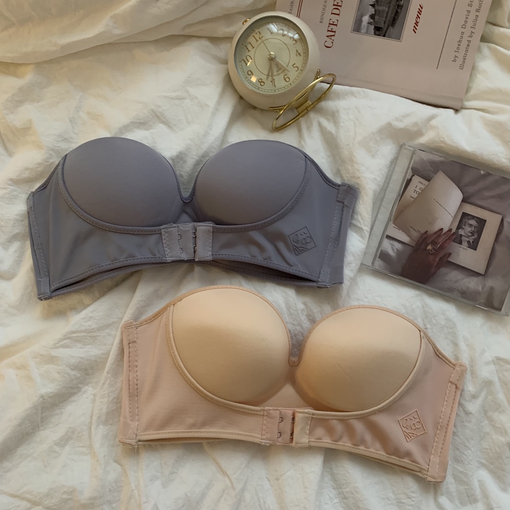 Xiaozhainv Áo Lót Ống Hở Lưng Dáng Ôm Phong Cách Hàn Quốc Quyến Rũ Dành Cho Nữ