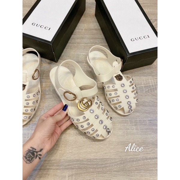 Sandal rọ gucci trắng fullbox