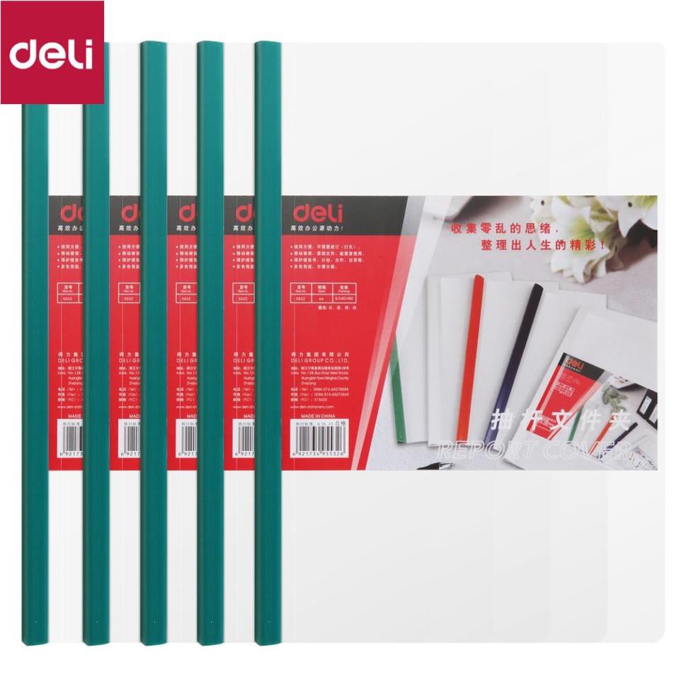 File rút gáy A4 15mm Deli, Xanh dương/Xanh lá/Đỏ/Vàng - 2 chiếc - E5532 [Deli]