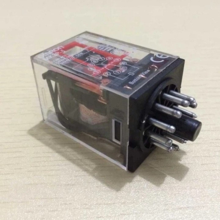 Rơ le trung gian MK3P-I relay kính trắng trong 11 chân tròn điện áp 220VAC, 24VDC, 12VDC giá rẻ tặng kèm chân đế PF113A