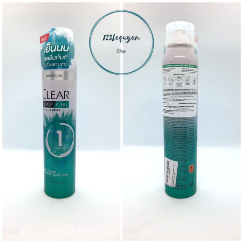 Dầu gội khô sạch gàu CLEAR Mát Lạnh Bạc Hà 170ml