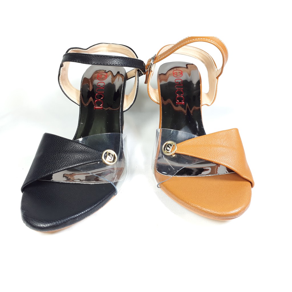 [ Hình thật ] Giày cao gót sandal cao 8cm hở mũi đế vuông