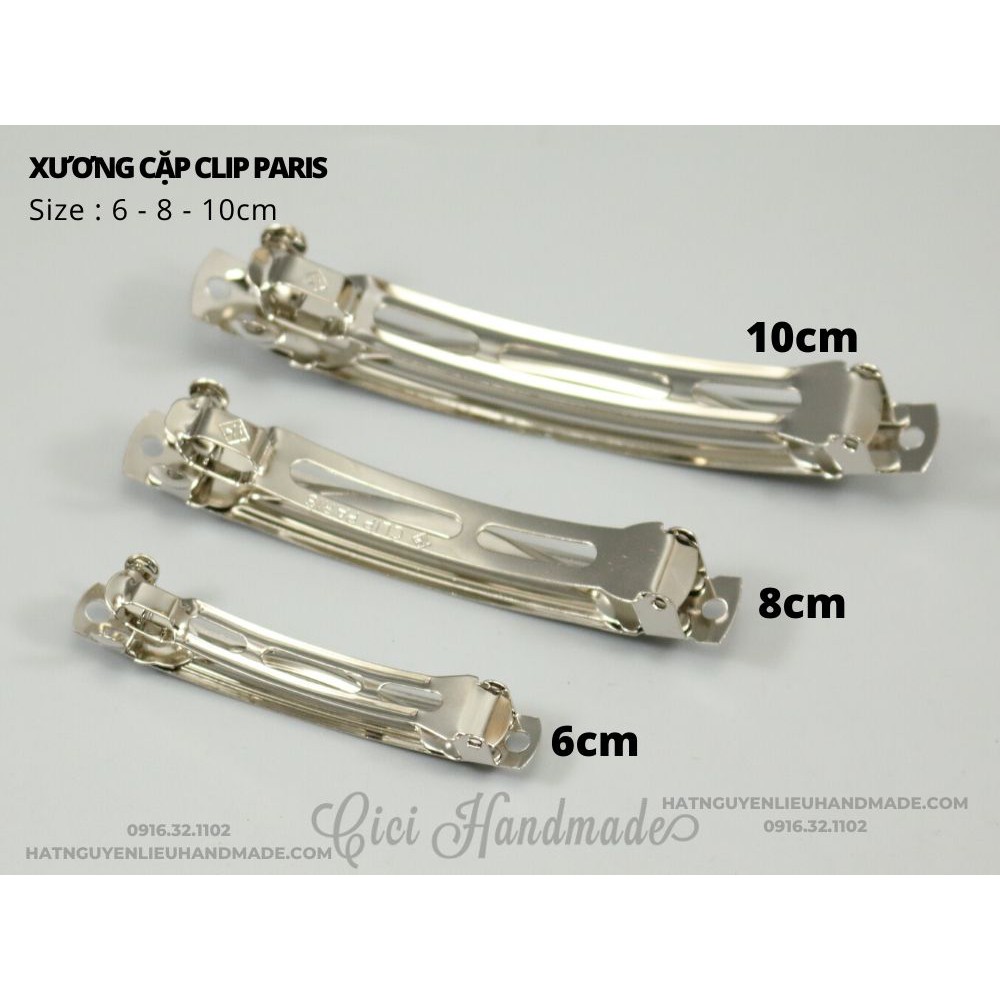 Phôi cặp / Xương cặp bấm tóc Clip Paris 3 chi tiết Cici Handmade hạt cườm nguyên liệu tự làm kẹp tóc cô dâu đính kết