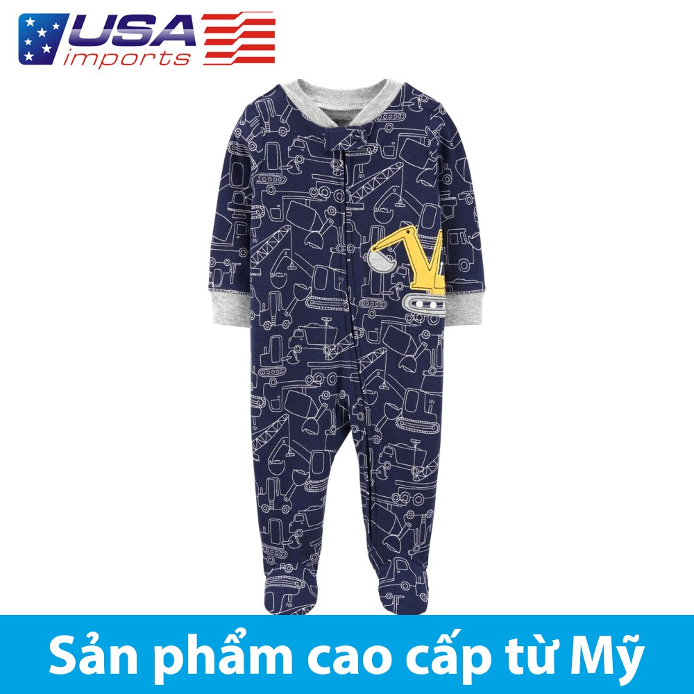Đồ dài, đồ ngủ cotton liền quần khoá kéo Car-tờ Auth Từ Mỹ (17916410)