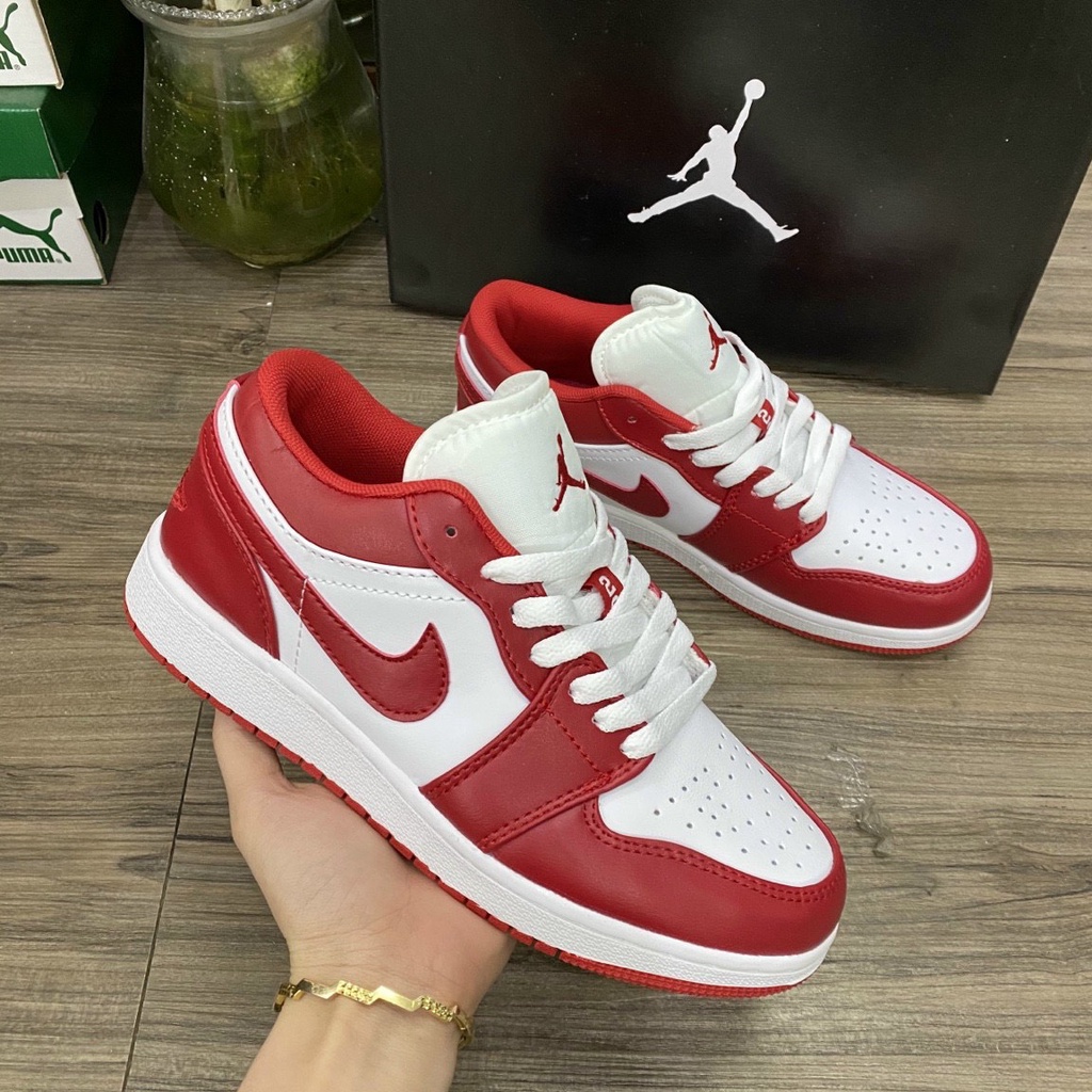 Giày thể thao nữ Ngô Thắng J.D đỏ trắng thấp trẻ trung, sneaker đi chơi thoải mãi