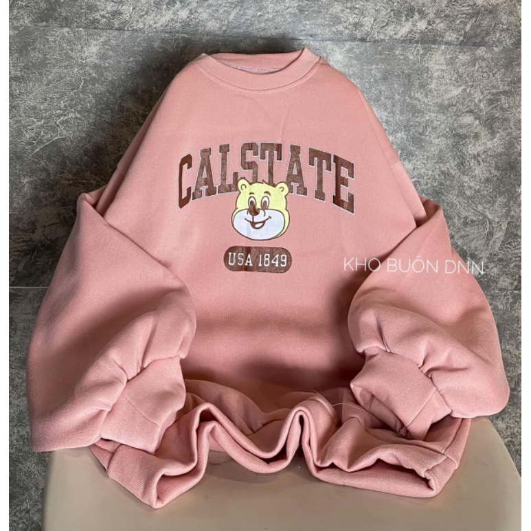 Áo sweater gấu chữ tay bồng kèm ảnh thật