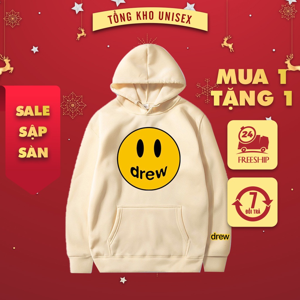 Áo nỉ, áo hoodie Dre.w house mặt cười nỉ dày dặn,áo nỉ bông hoodie unisex nam nữ