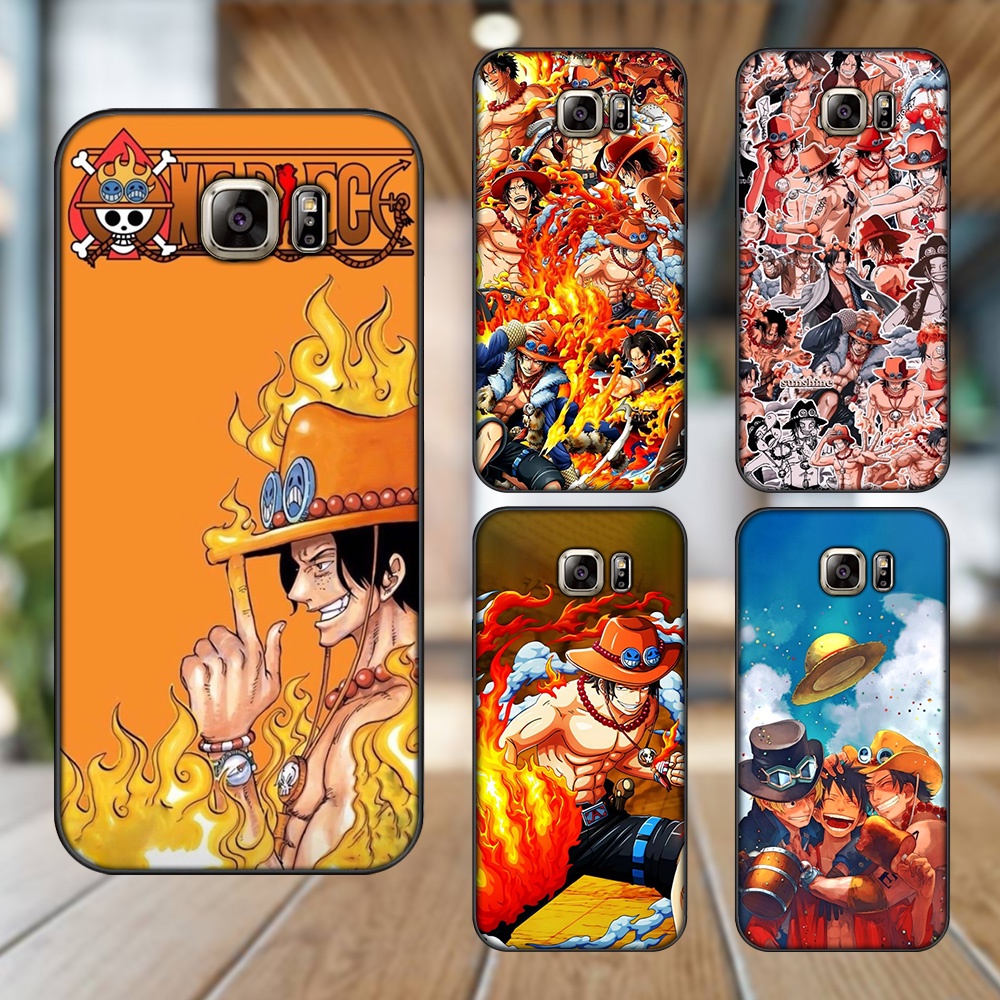Ốp lưng Samsung Note 5 viền đen in hình Ace One Piece