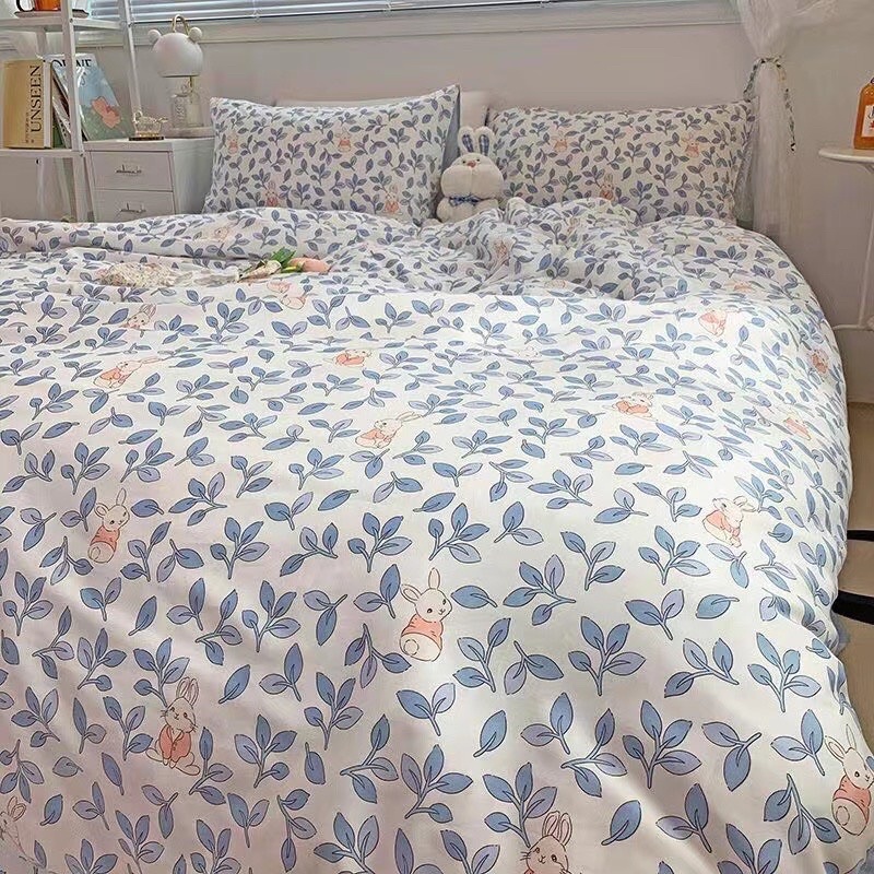 Bộ Chăn Ga Gối ❤️ Cotton living 100% cao cấp đủ size ga giường họa tiết kẻ miễn phí bo chun nhập khẩu Hàn Quốc