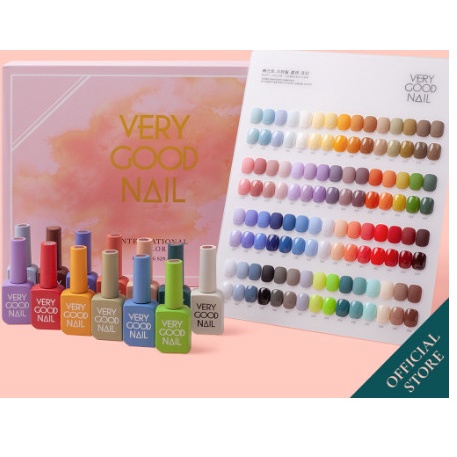 Set sơn gel Very Good Nail 60 màu - Bộ sơn gel tone màu Hàn Quốc (tặng kèm bảng màu mica + base, top)