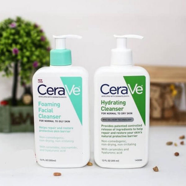Sữa rửa mặt Cerave dành cho da dầu mụn da khô và da thường 236ml