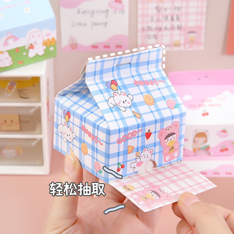 Giấy Note Hộp Sữa Họa Tiết Dễ Thương