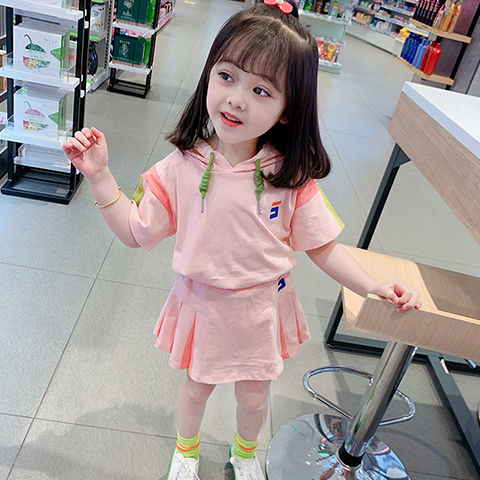 Bộ đồ thể thao gồm áo hoodie và quần xinh xắn phong cách Hàn Quốc cho trẻ em