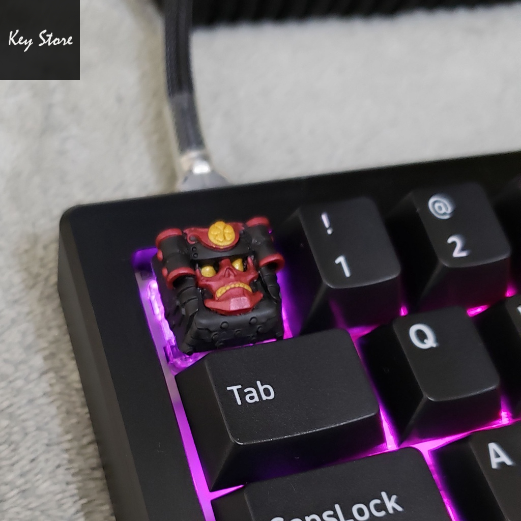 Nút bàn phím cơ artisan keycap samuki màu đỏ samurai