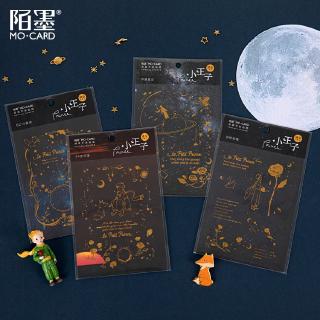 Bộ 2 miếng dán hình hoàng tử nhỏ trang trí sổ nhật ký sổ tay