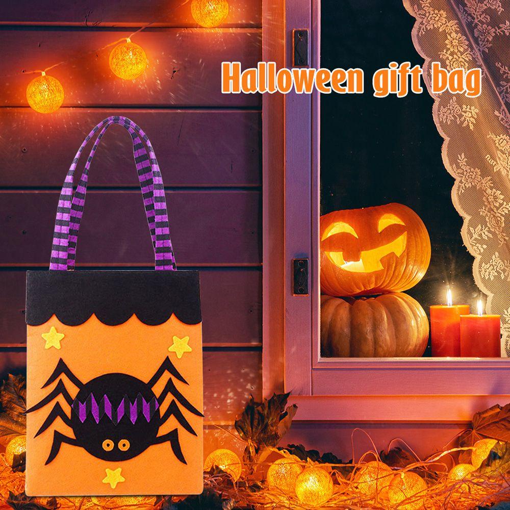 Túi Đựng Kẹo Bằng Vải Không Dệt Hình Ma Bí Ngô Halloween Dễ Thương