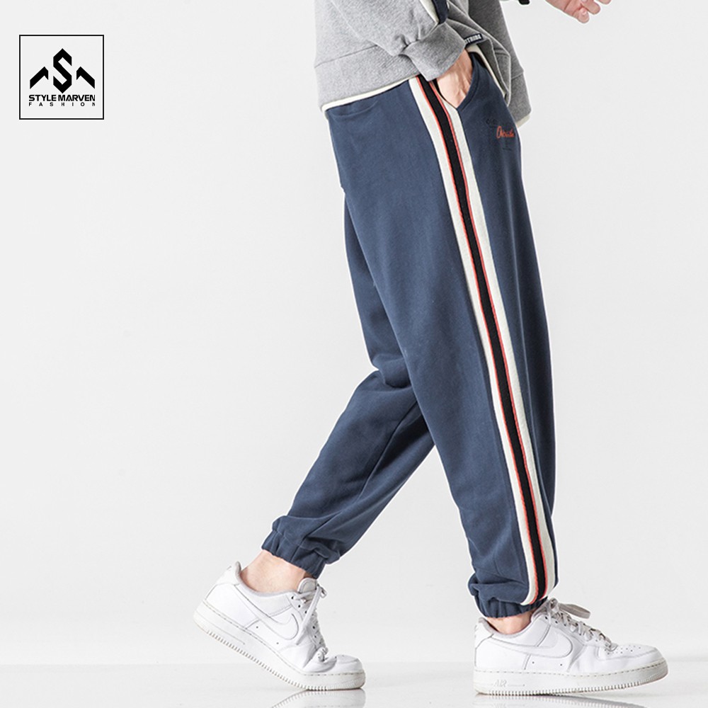 Quần jogger nam Oldribe sọc lớn thể thao STYLE MARVEN dáng bo gấu cá tính - JOGGER NAM 9000085