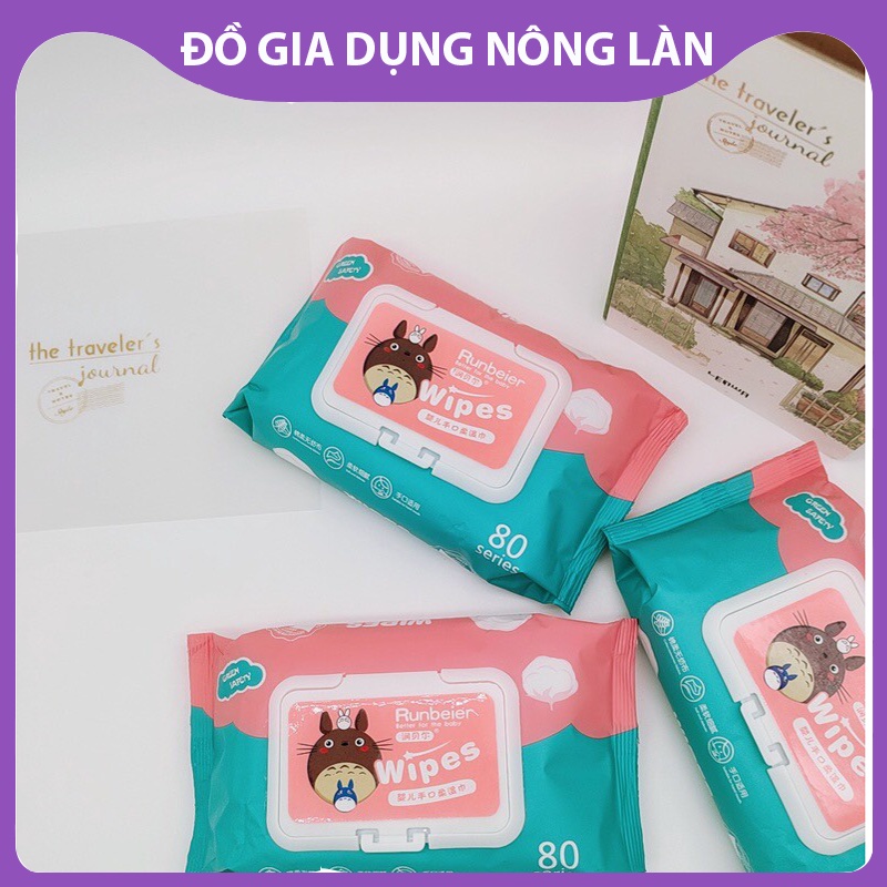 khăn giấy ướt Wipes hộp 80 khăn NL Shop, khăn giấy diệt khuẩn bỏ túi tiện dụng