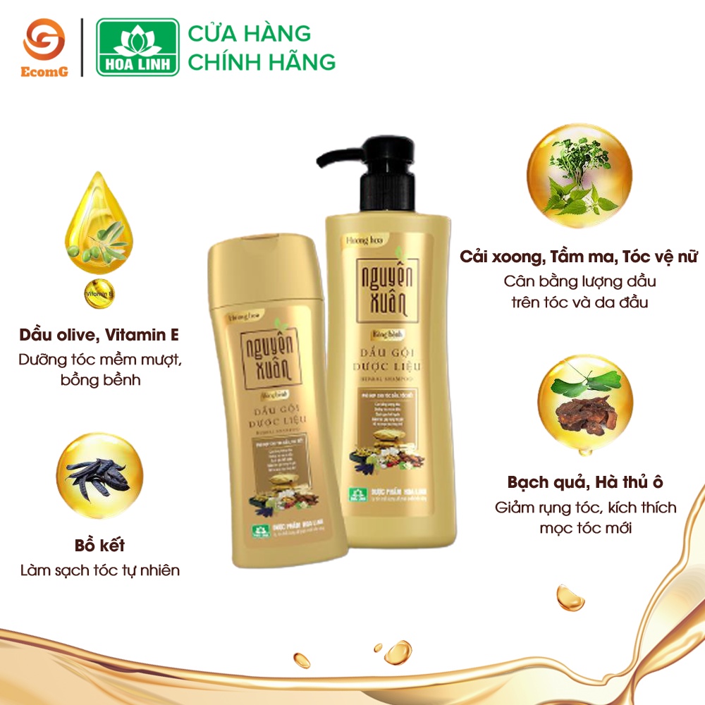 [HCM] Dầu gội dược liệu Nguyên Xuân Bồng bềnh 350ml tặng 35ml - Ngát hương hoa, phù hợp cho da đầu dầu