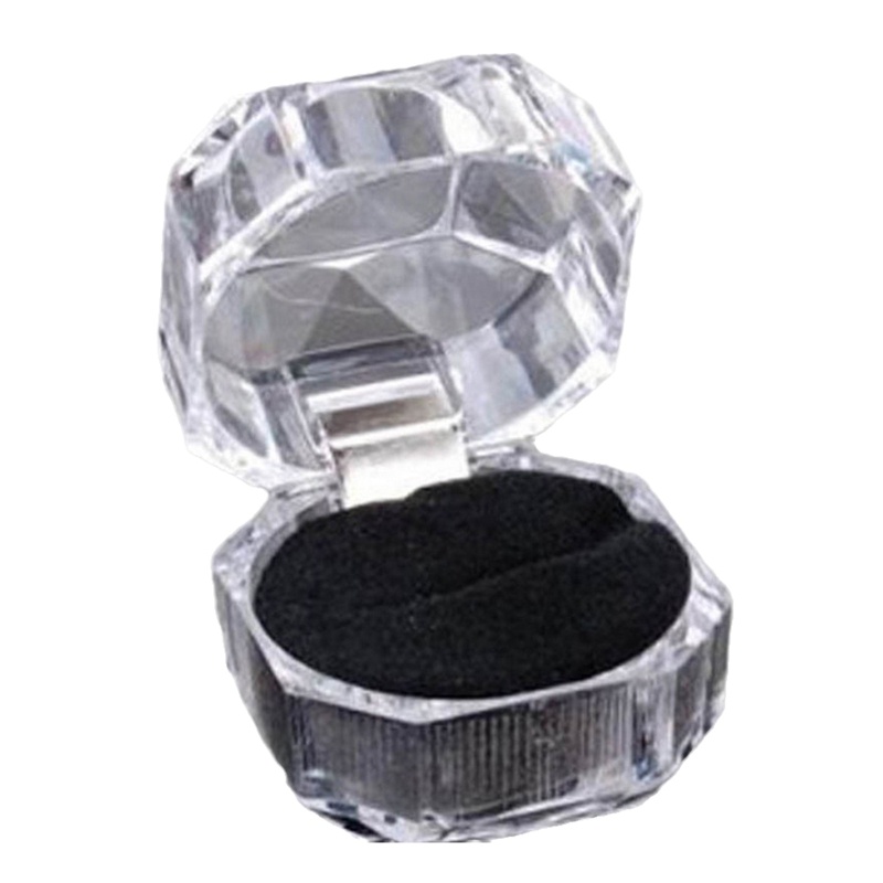 Hộp Đựng Nhẫn Hình Bát Giác Bằng Nhựa Trong Suốt