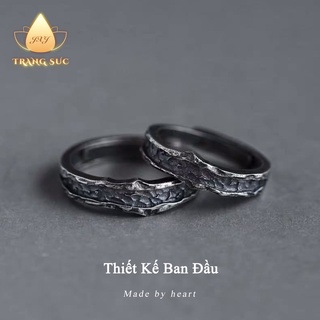 🔥🔥Nhẫn Đôi Nam nữ Cổ điển Làm như cũ Hình đá Màu đen Thiết kế ban đầu Sáng tạo Thời trang Cá tính mạnh NH-136