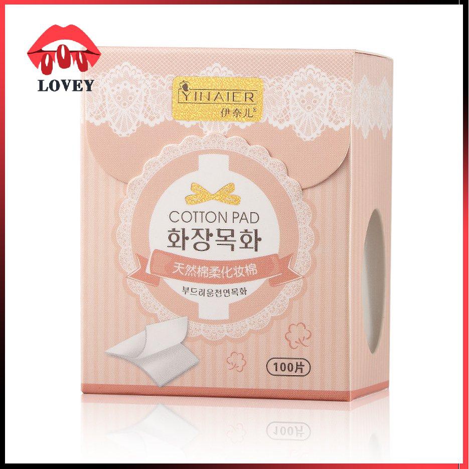 [Hàng mới về] Hộp 100 Miếng Bông Tẩy Trang Chất Liệu Cotton Tự Nhiên Cho Nữ